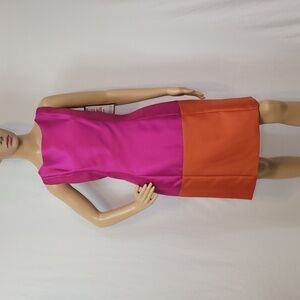 B Michael America Satin Color Block Dress